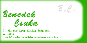 benedek csuka business card